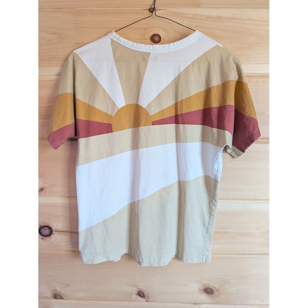 Faherty Short Sleeve Graphic Tee in White, Tan, Gold & Rust - Picture 4 of 8